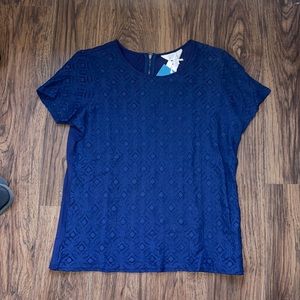 (market & spruce) Hans Crochet Front Mixed Material Top